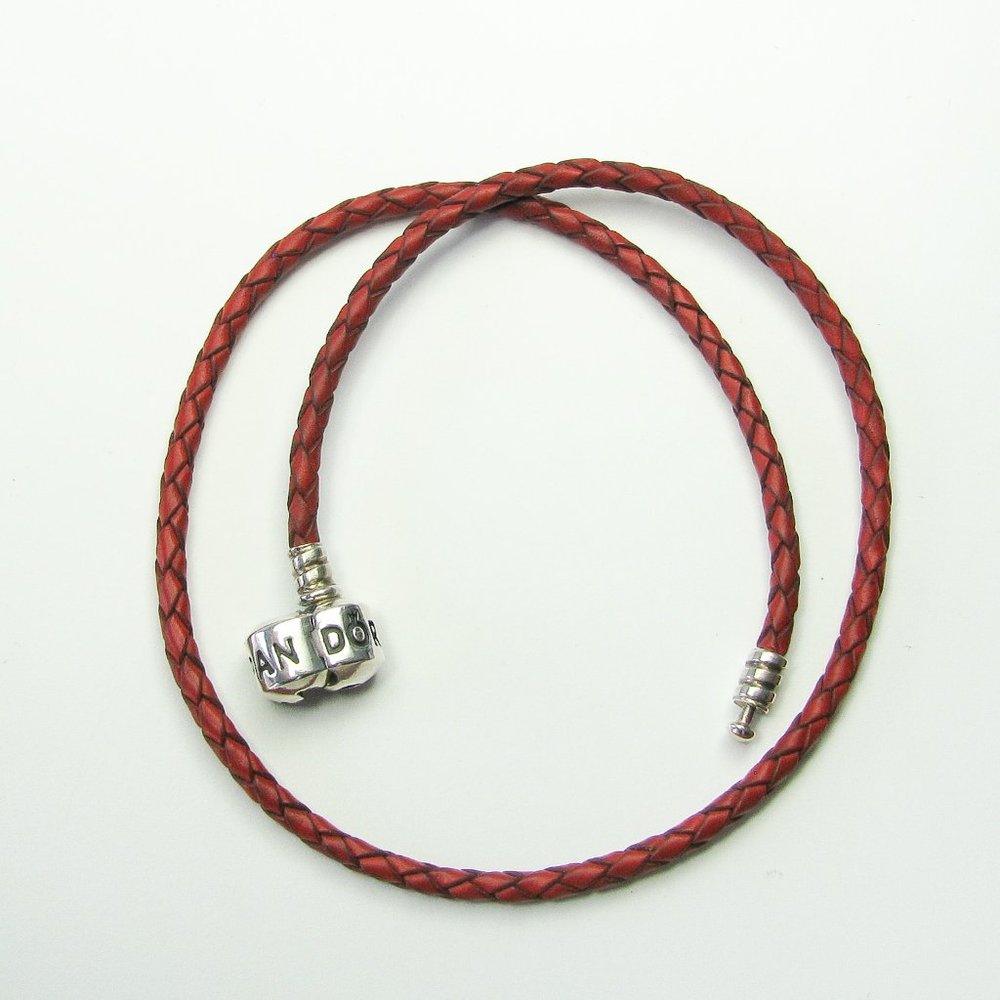 Pandora Red Leather Double Wrap Bracelet